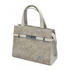 Geanta dama Piele Alba, Argintie, Crem, Mod purtare: Mana, Umar, 27x22x8cm