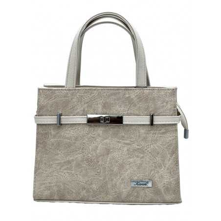 Geanta dama Piele Alba, Argintie, Crem, Mod purtare: Mana, Umar, 27x22x8cm