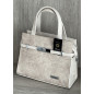Geanta dama Piele Alba, Argintie, Crem, Mod purtare: Mana, Umar, 27x22x8cm Geanta dama Piele Alba, Argintie, Crem, Mod purtare: Mana, Umar, 27x22x8cm