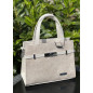 Geanta dama Piele Alba, Argintie, Crem, Mod purtare: Mana, Umar, 27x22x8cm Geanta dama Piele Alba, Argintie, Crem, Mod purtare: Mana, Umar, 27x22x8cm