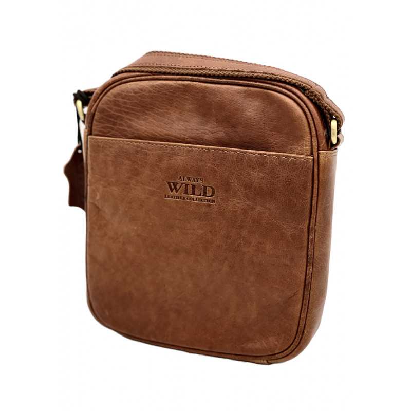 Borseta de umar barbati Always Wild: Piele Naturala, curea dubla, 22x24x5 cm Borseta de umar barbati Always Wild: Piele Naturala, curea dubla, 22x24x5 cm