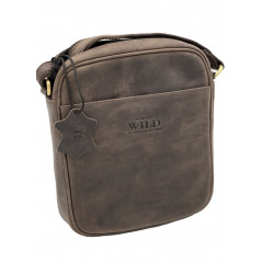 Borseta de umar barbati Always Wild: Piele Naturala, curea dubla, 22x24x5 cm