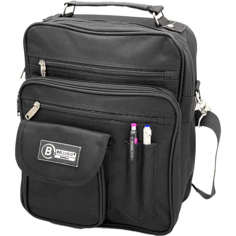 Geanta Barbati Sport tip borseta de Umar din Material Textil, Negru, 27x30x12/8 cm Geanta Barbati Sport tip borseta de Umar din Material Textil, Negru, 27x30x12/8 cm
