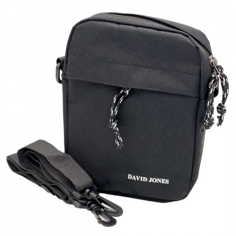 Borseta Mica David Jones din material textil, Negru, Curea de Umar, 16x20x3,5 cm Borseta Mica David Jones din material textil, Negru, Curea de Umar, 16x20x3,5 cm