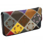 Portofel Dama Cu multe compartimente Lung din piele naturala, Design Multicolor, Flori Aplicate, 19x10x3 cm Portofel Dama Cu multe compartimente Lung din piele naturala, Design Multicolor, Flori Aplicate, 19x10x3 cm