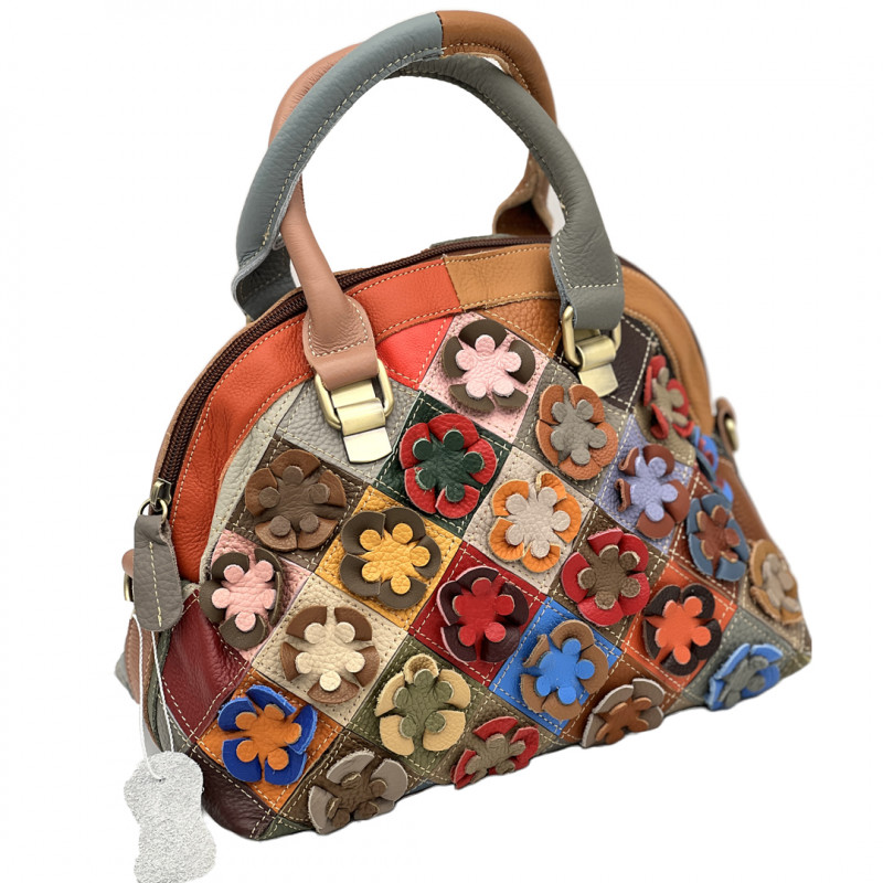 Geanta tip Poseta dama din Piele naturala Eleganta cu Imprimeu Floral, Made in Italy, Mana/Umar, 30x20x15 cm Geanta tip Poseta dama din Piele naturala Eleganta cu Imprimeu Floral, Made in Italy, Mana/Umar, 30x20x15 cm