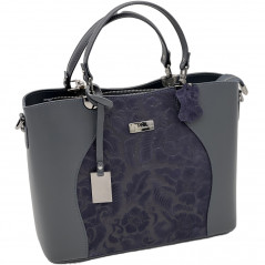 Geanta Bej / Roz dama din piele naturala, Made in Italy, 33 x 25 x12 cm