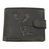 Portofel Piele Barbati Hunter Gravat cu Cerb, Compatibil cu Buletin, 12x9,5x2 cm