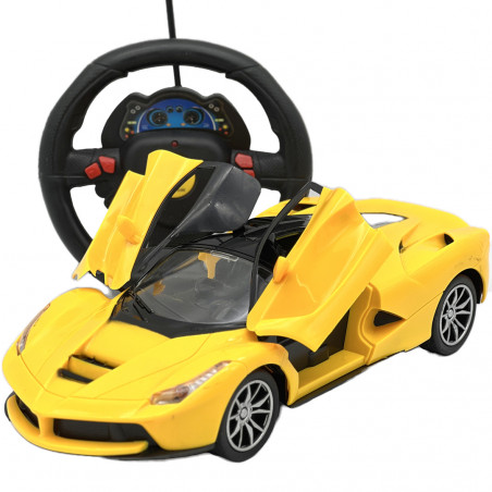 Masinuta de curse de jucarie pentru Copii, Replica Ferrari LaFerrari, Volan RC, Scara 1:16