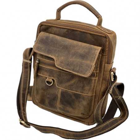 Set Cadou Barbati Borseta + Portofel: Wild Line Set, Hunter Brand, Piele Naturala