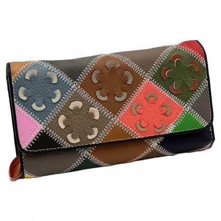 Set Cadou Dama Geanta + Portofel , Florescence Retro Collection, Made in Italy, Piele Naturala