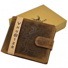 Set Pachet Cadou Barbati Borseta + Portofel: Hunter Exclusive, Piele Naturala