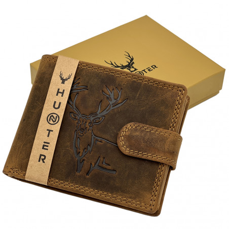 Set Pachet Cadou Barbati Borseta + Portofel: Hunter Exclusive, Piele Naturala