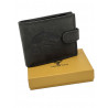 Portofel Barbati Piele naturala personalizat cu Crap, 9,5x12x2 cm, Negru, Protectie RFID, Hunter