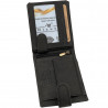 Portofel Barbati Piele naturala personalizat cu Crap, 9,5x12x2 cm, Negru, Protectie RFID, Hunter