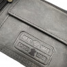 Portofel Barbati Piele naturala personalizat cu Crap, 9,5x12x2 cm, Negru, Protectie RFID, Hunter