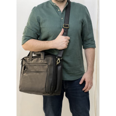 Geanta de Umar/Mana pentru Barbati din Piele Naturala Nappa, Always Wild, 42x30x15 cm