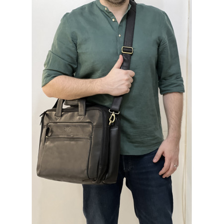 Geanta de Umar/Mana pentru Barbati din Piele Naturala Nappa, Always Wild, 42x30x15 cm