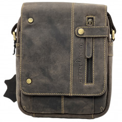 Borseta Barbati Piele Naturala Maro Green Deed Premium, 20x23x6 cm