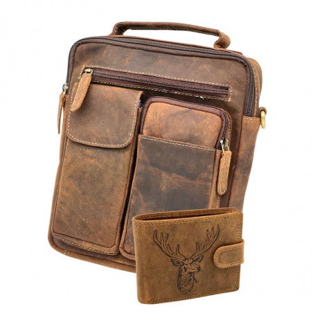 set cadou barbati piele naturala: Heritage Leather Set
