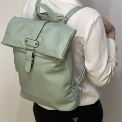 rucsac dama piele verde cu textura moale