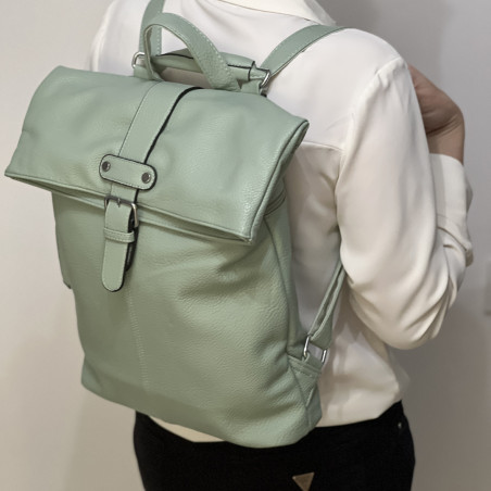 rucsac dama piele verde cu textura moale