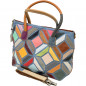 Geanta de umar dama din piele naturala multicolora, Made in Italy, 40x29x16 cm Geanta de umar dama din piele naturala multicolora, Made in Italy, 40x29x16 cm