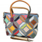 Geanta de umar dama din piele naturala multicolora, Made in Italy, 40x29x16 cm Geanta de umar dama din piele naturala multicolora, Made in Italy, 40x29x16 cm