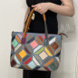 Geanta de umar dama din piele naturala multicolora, Made in Italy, 40x29x16 cm Geanta de umar dama din piele naturala multicolora, Made in Italy, 40x29x16 cm