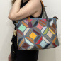 Geanta de umar dama din piele naturala multicolora, Made in Italy, 40x29x16 cm Geanta de umar dama din piele naturala multicolora, Made in Italy, 40x29x16 cm