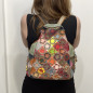 Rucsac de dama din Piele, Design Modern cu Flori Aplicate, Multicolor, 30x33x17 cm Rucsac de dama din Piele, Design Modern cu Flori Aplicate, Multicolor, 30x33x17 cm