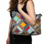 Geanta de umar dama din piele naturala multicolora, Made in Italy, 40x29x16 cm Geanta de umar dama din piele naturala multicolora, Made in Italy, 40x29x16 cm