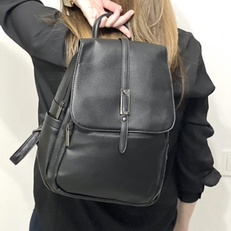 Rucsac tip Ghiozdan de dama din Piele Maria C. Italy, Piele Ecologica, 27x30x12 cm