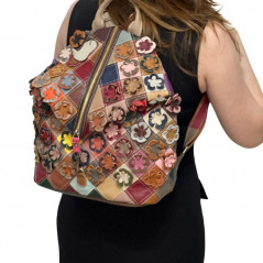 rucsac de dama din piele, multicolor