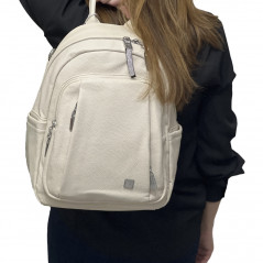 Ghiozdan tip rucsac de dama din Imitatie de Piele, Micutz®, Bine Compartimentat, Impermeabil, Usor, 28x34x15 cm