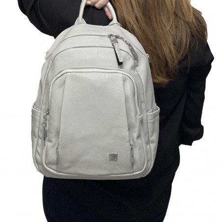 Ghiozdan tip rucsac de dama din Imitatie de Piele, Micutz®, Bine Compartimentat, Impermeabil, Usor, 28x34x15 cm