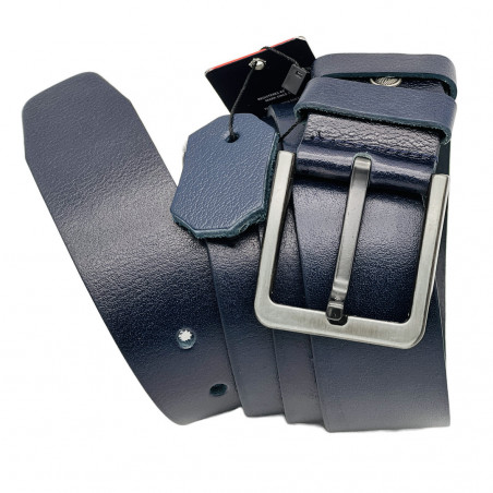 Curea Barbati Piele Naturala 4.2 cm Latime, Marimi mari 135 cm - 170 cm, Catarama Metalica, Bleumarin, Alpin Polo