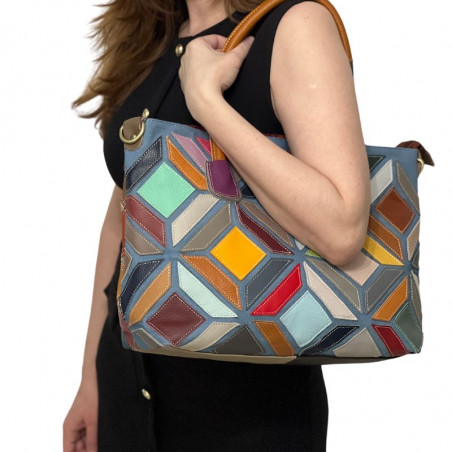 Set Cadou de dama Prisma: Geanta Piele Naturala Italia + Portofel La Scala Luxury