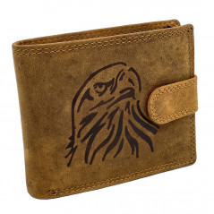 portofel barbati piele maro personalizat cu vultur