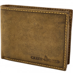 portofel maro piele pentru barbati Green Deed