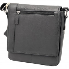 Borseta Barbati din piele naturala, Curea de Umar din Piele Reglabila, Hunter Brand, 18x19x4,5 cm