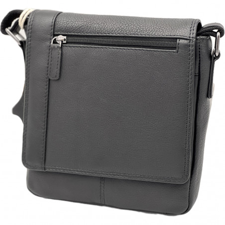Borseta Barbati din piele naturala, Curea de Umar din Piele Reglabila, Hunter Brand, 18x19x4,5 cm
