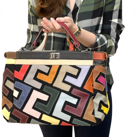 geanta dama multicolora piele