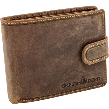 Portofel Maro barbatesc din piele naturala de bovina, Green Deed, Compatibil cu Buletin si Bacnote, 12 x9 x 2,2 cm