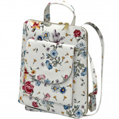 Rucsac cu Flori de Dama Elegant din Piele naturala , Made in Italy, 25 x 28 x 8,5 cm