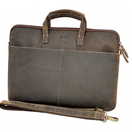 Geanta Laptop Barbati din Piele Naturala Handmade: Geanta Compatibila cu Laptop de 13 inch, 14 inch, 15,6 inch
