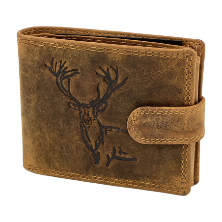 Set Cadou Pentru Barbati XHunter din Piele Naturala : Borseta de Umar + Portofel Piele Naturala Maro