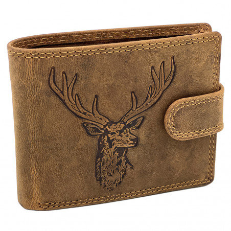 Set Cadou pentru Barbati: Hunter Gold Edition, Borseta si Portofel Premium din Piele Naturala