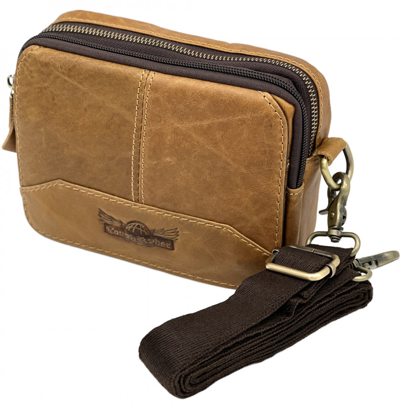 Borseta din Piele Naturala pentru Barbati: Prindere la Curea si Bareta Umăr Detasabila, 18x14x6 cm Borseta din Piele Naturala pentru Barbati: Prindere la Curea si Bareta Umăr Detasabila, 18x14x6 cm