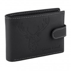 Portofel barbati piele naturala personalizat cu Cerb, Compatibil cu Buletin, Carduri, Bancnote, Protectie RFID